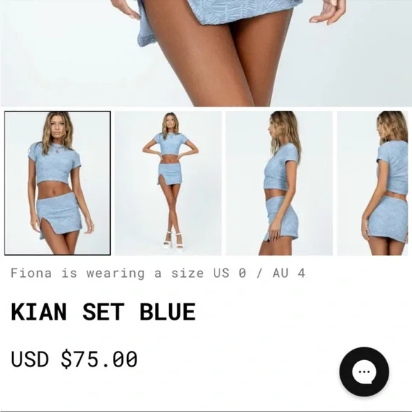 Princess Polly Kian Set in Blue – Size 0 (NWT) - Picture 4 of 4